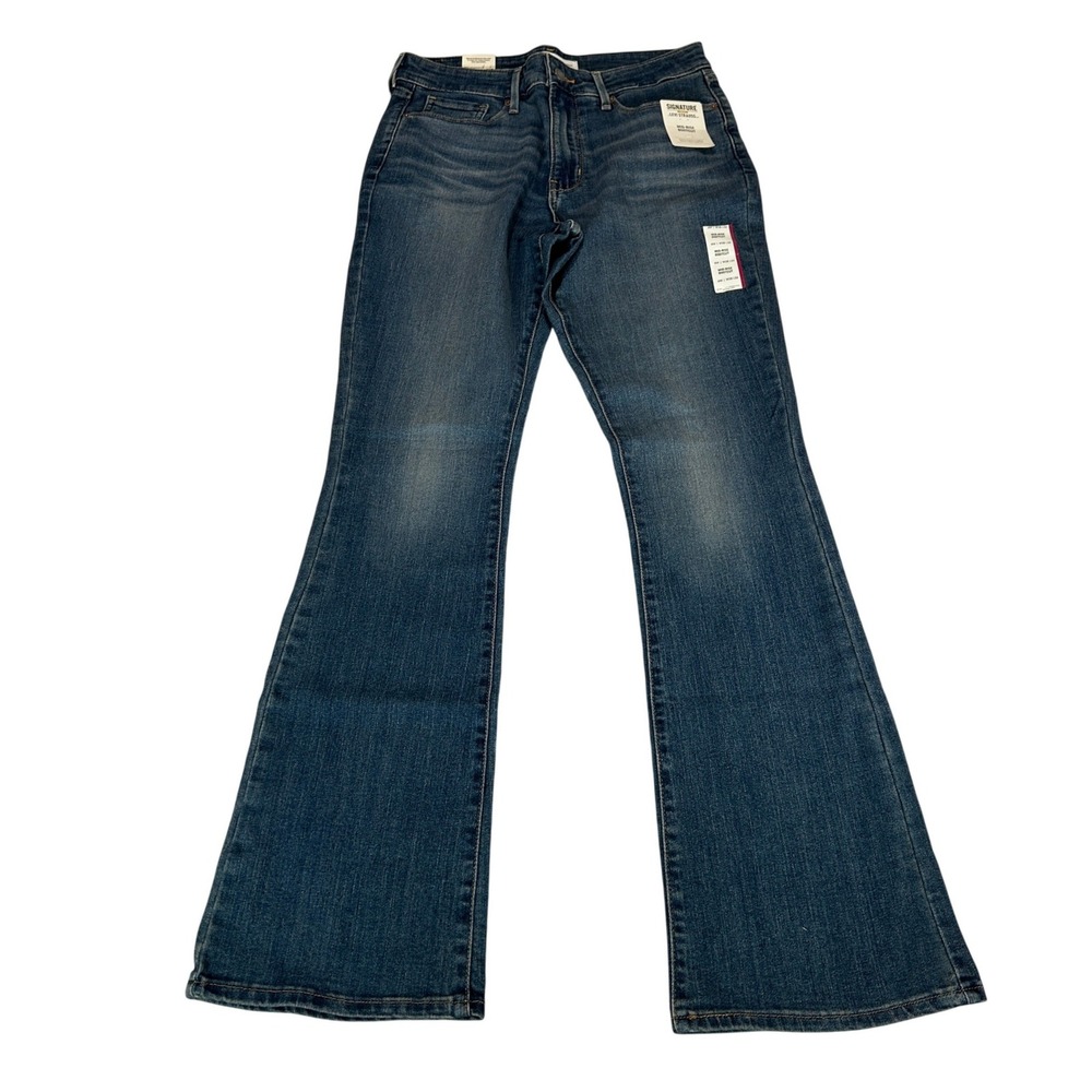 Signature by Levi Strauss Womens Mid-Rise Bootcut Jeans Blue W28 L32 Size 6M NEW